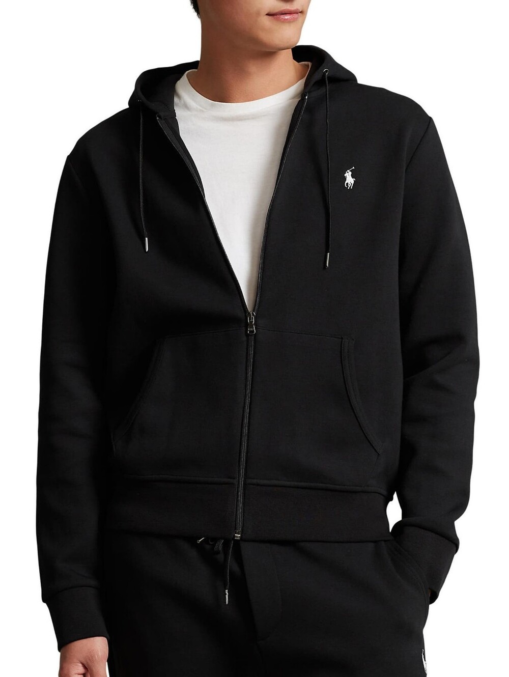 Polo Ralph Lauren Double-Knit Full Zip Hoodie Black Pony Logo Sweatshirt XXL